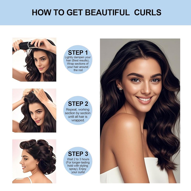 Togayu Heatless Curls Overnight Set - Jumbo Overnight Hair Curlers to Sleep In, Soft Velvet Hair Rollers for Women, No Damage Curls Styling Tools 3pcs - Image 3